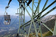 Jennerbahn-Gondel unmittelbar vor der Bergstation (2011)