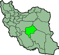 Bản đồ Iran với Yazd được in đậm.