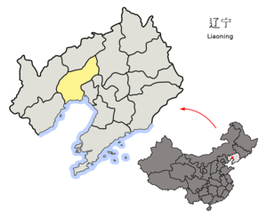 Lage Jinzhous in der Provinz Liaoning