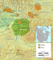 Heutige Reservationen der Spokane, Colville, Coeur d'Alene und Flathead