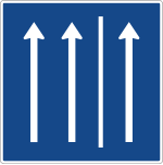 Tillåtet att köra i vägrenen (normalt 2-filigt)