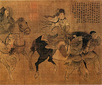 『文姫帰漢図』（1200年頃）：女真族のファッションで描かれた蔡文姫（才色兼備で有名な古代中国の女性）