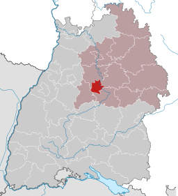 Läget för Stuttgart i Baden-Württemberg