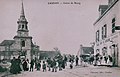 Le centre du bourg de Caudan vers 1930 (carte postale).