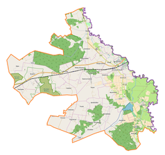 Mapa konturowa gminy Dorohusk, po lewej znajduje się punkt z opisem „Kępa”