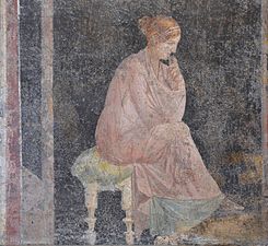 Fresco depicting a seated woman, from the Villa Arianna at Stabiae, Naples National Archaeological Museum