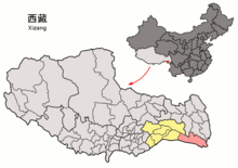 Location of Zayü within Xizang (China).png