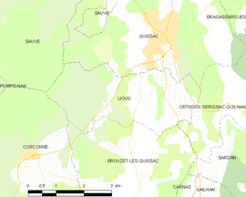Mapa obce Liouc