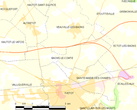 Mapa obce Baons-le-Comte