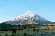 El Popocatépetl visto desde el Paso de Cortés