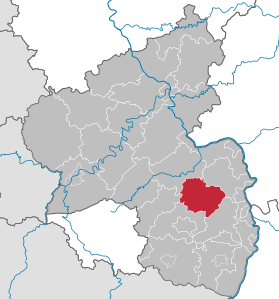 Lage des Donnersbergkreis in Rheinland-Pfalz (anklickbare Karte)
