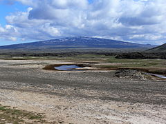 Vista del Skjaldbreiður, volcán en escudo en Islandia