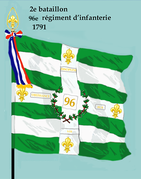 Drapeau du 2e bataillon du 96e régiment d'infanterie de ligne de 1791 à 1793