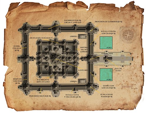 Ilustración que muestra una reconstrucción de Bayón