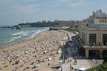 La granda strando de Biarritz.