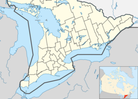 Map showing the location of Arrowhead Provincial Park