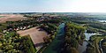 Aerial view of the river Isar near Ettling, Germany