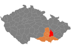 Lage des Okres Vyškov