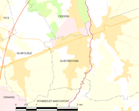 Mapa obce Quiévrechain