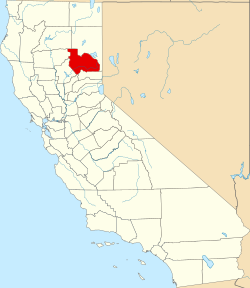 Karte von Plumas County innerhalb von Kalifornien