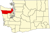 Map of Vašington highlighting Jefferson County