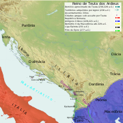 Map of the Kingdom of Teuta of the Ardiaei (Portuguese).svg