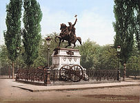 Statuia lui Mihai Viteazul din București (carte poștală - 1905)