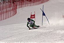 Mitchell Gourley competing in the Super G during the second day of the 2012 IPC Nor Am Cup at Copper Mountain.jpg