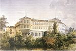 Schloss Kircheim. Akvarell från 1851.