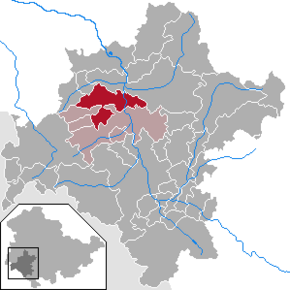 Poziția Schwallungen pe harta districtului Schmalkalden-Meiningen