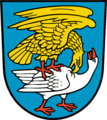 Wappen der Stadt Kremmen, Brandenburg: Adler greift Gans