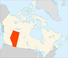 앨버타주가 강조된 캐나다 지도