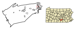 Location of Wormleysburg in Cumberland County, Pennsylvania