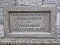 Former school in Wellington Terrace, Falmouth, UK, now the property of Falmouth Art College: Foundation stone.