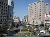 山手線ホームから見た北口方向