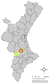 Розташування муніципалітету у автономній спільноті Валенсія