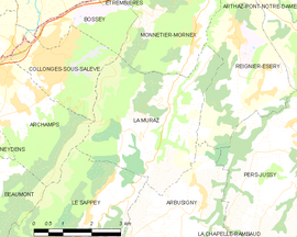 Mapa obce La Muraz