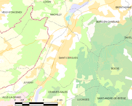Mapa obce Saint-Cergues