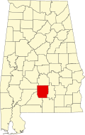 Map of Alabama highlighting Butler County