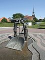 Jan und Gret, bronzene Figurengruppe, 1997, St. Peter-Ording