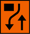 Temporary sign, oncoming traffic merges with this lane