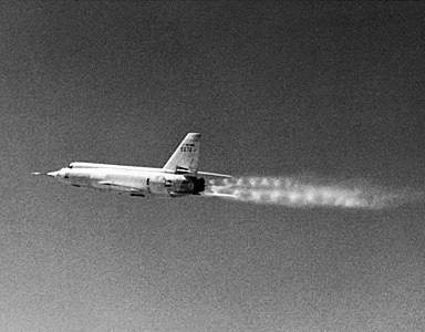 The X-2 (46-674) in-flight (circa 1956).