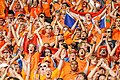 Nizozemští fotbaloví fanoušci, oranžová je národním symbolem