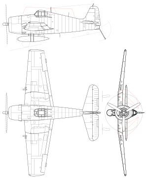 F6F-5三面図