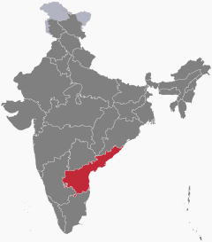 Localizacion de l'estat de Andhra Pradesh en Índia