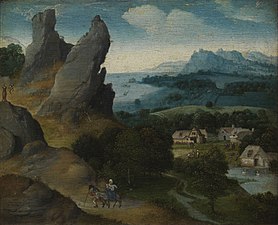Landscape with the Flight into Egypt by Joachim Patinir. c. 1515