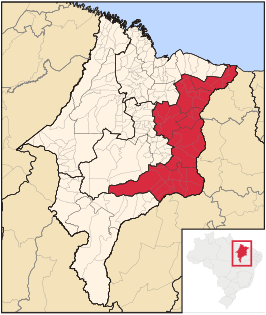 Ligging van de Braziliaanse mesoregio Leste Maranhense in Maranhão