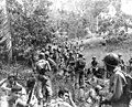 Amerikanske marineinfanterister holder hvil på Guadalcanal.