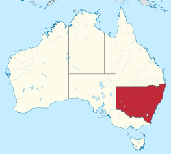Map of Australia with نیو ساؤتھ ویلز highlighted