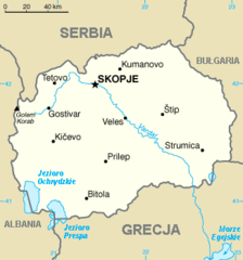 Mapa Macedonii Północnej